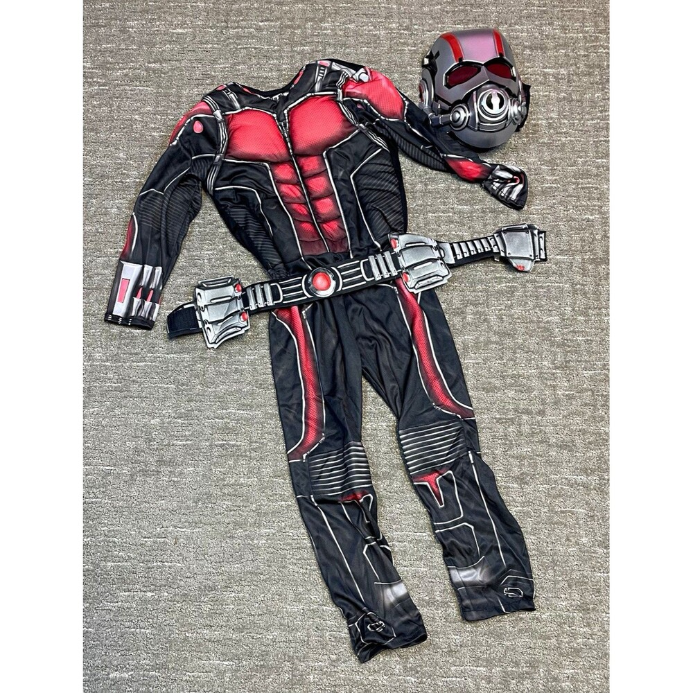 Ant-Man Kids Superhero Halloween costume Padded Jumpsuit Black/Red s small 4-6